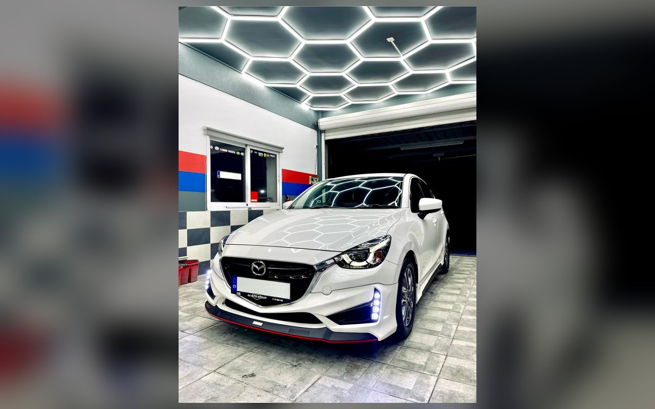 Mazda 2 with custom bodykit and exterior styling, imported by AJ AUTO GROUP Cyprus